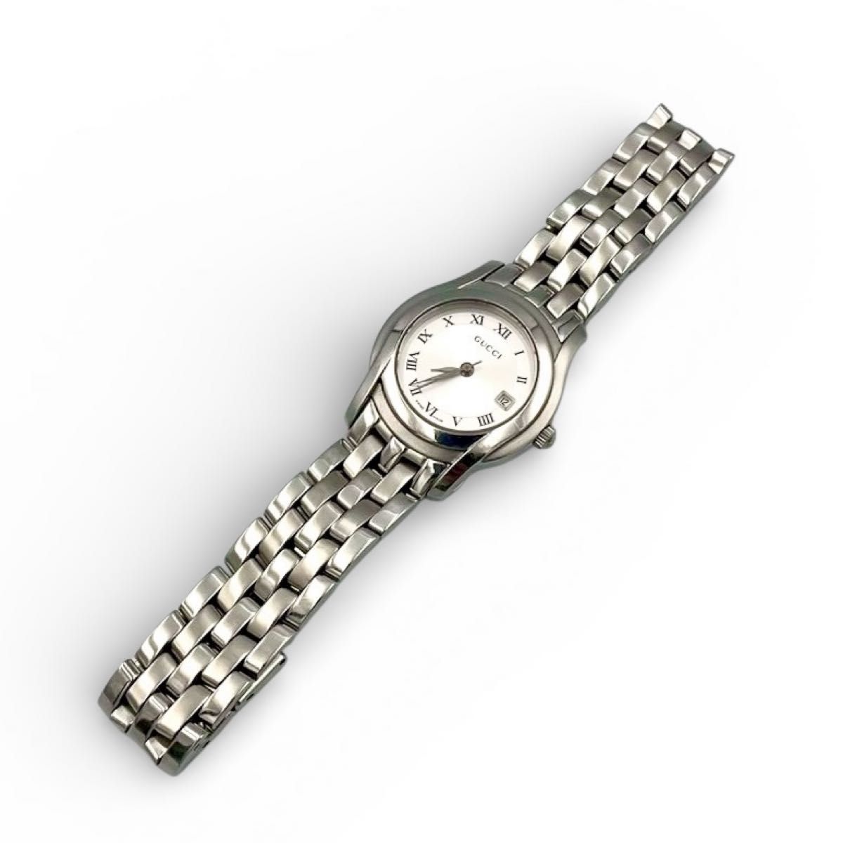 630 GUCCI グッチ 5500L デイト 腕時計 クォーツ シルバー文字盤