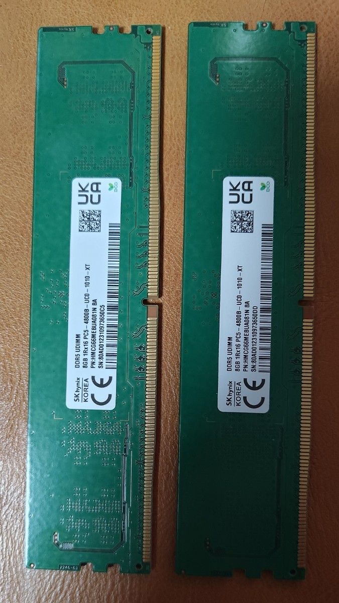 SK hynix DDR5 UDIMM 8GB 1Rx16 PC5-4800B 2枚セット｜Yahoo!フリマ