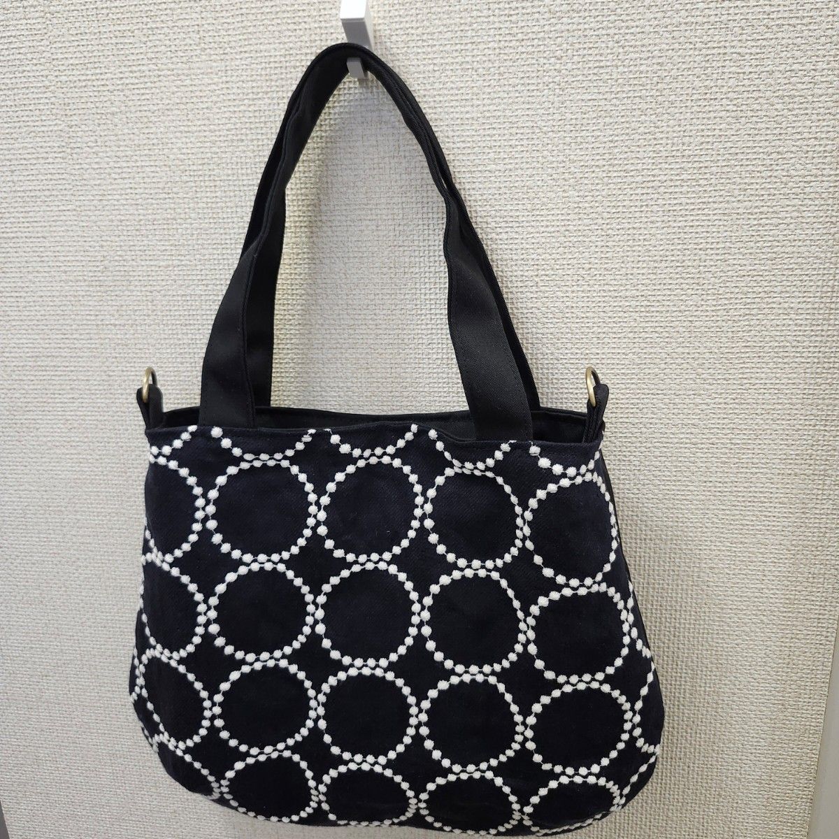 ハンドメイド トートバッグ ミナペルホネン タンバリン ネイビー