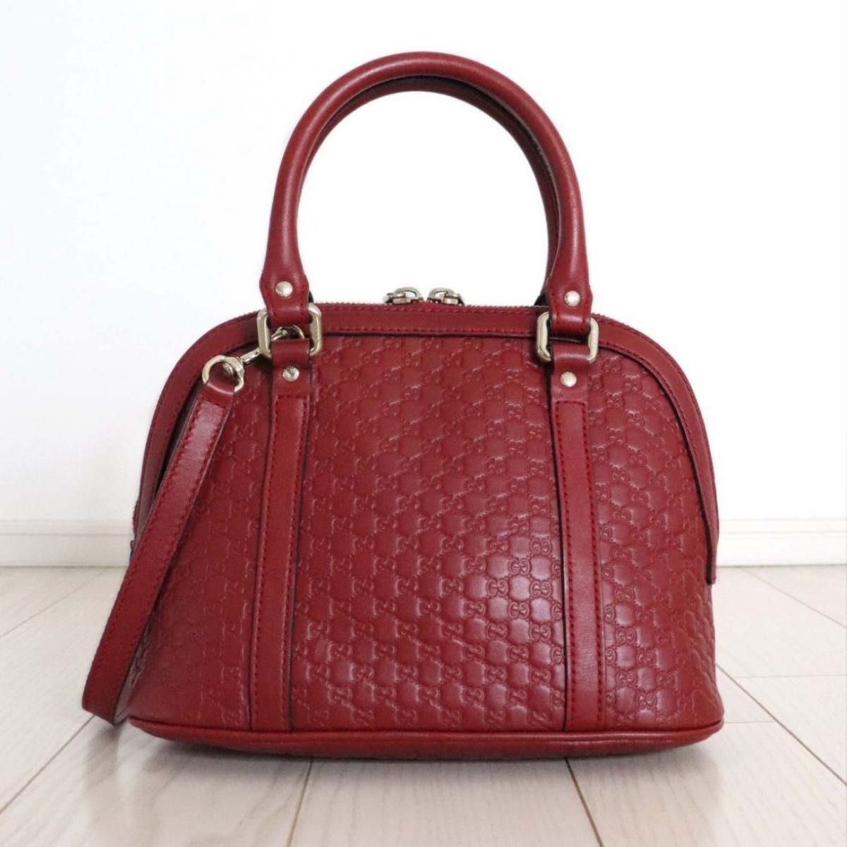 GUCCI グッチ マイクログッチシマ レザー 2WAY ショルダー バッグ