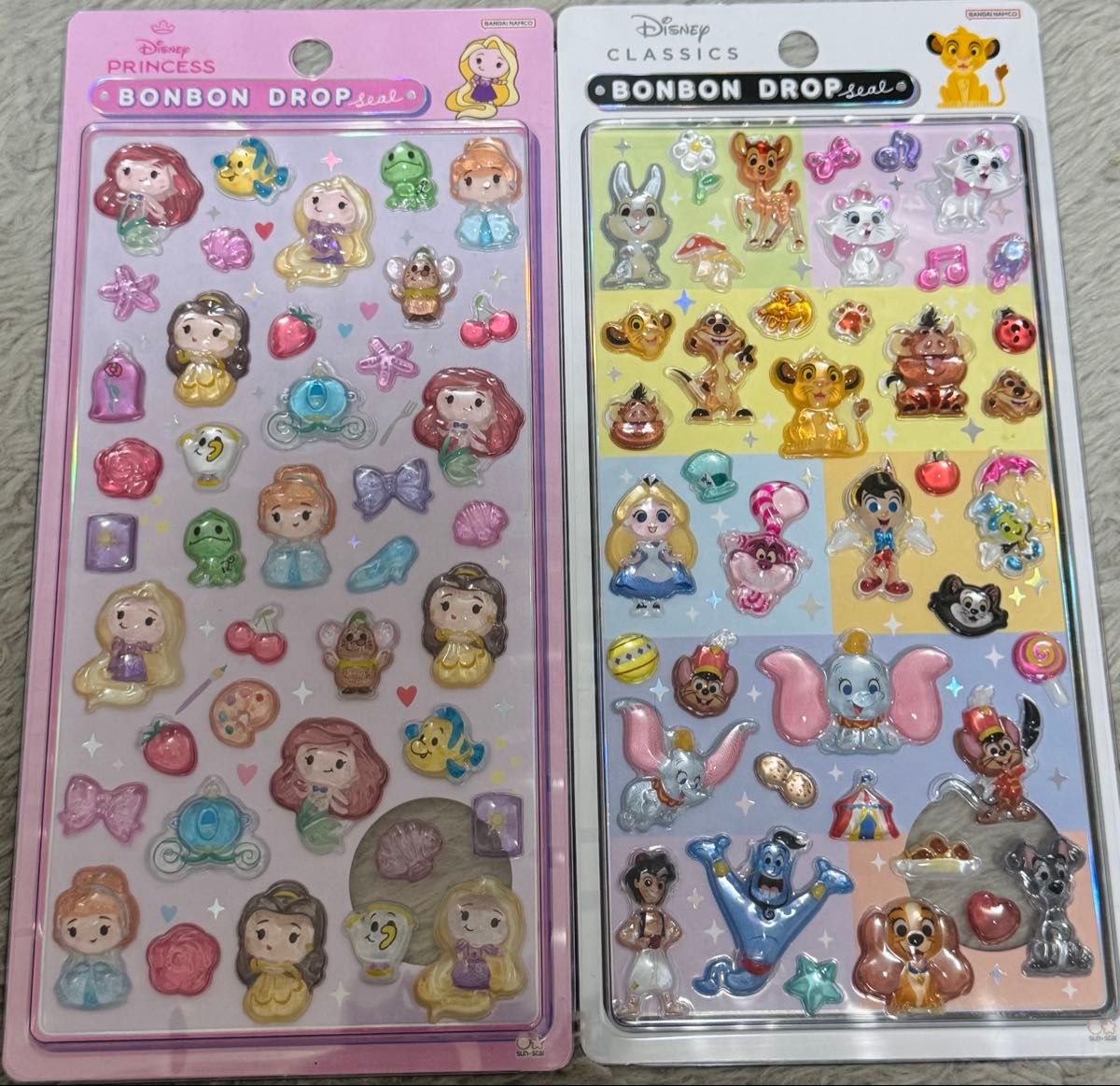 正規品 ディズニー ボンボンドロップシール プリンセス クラシック 2枚