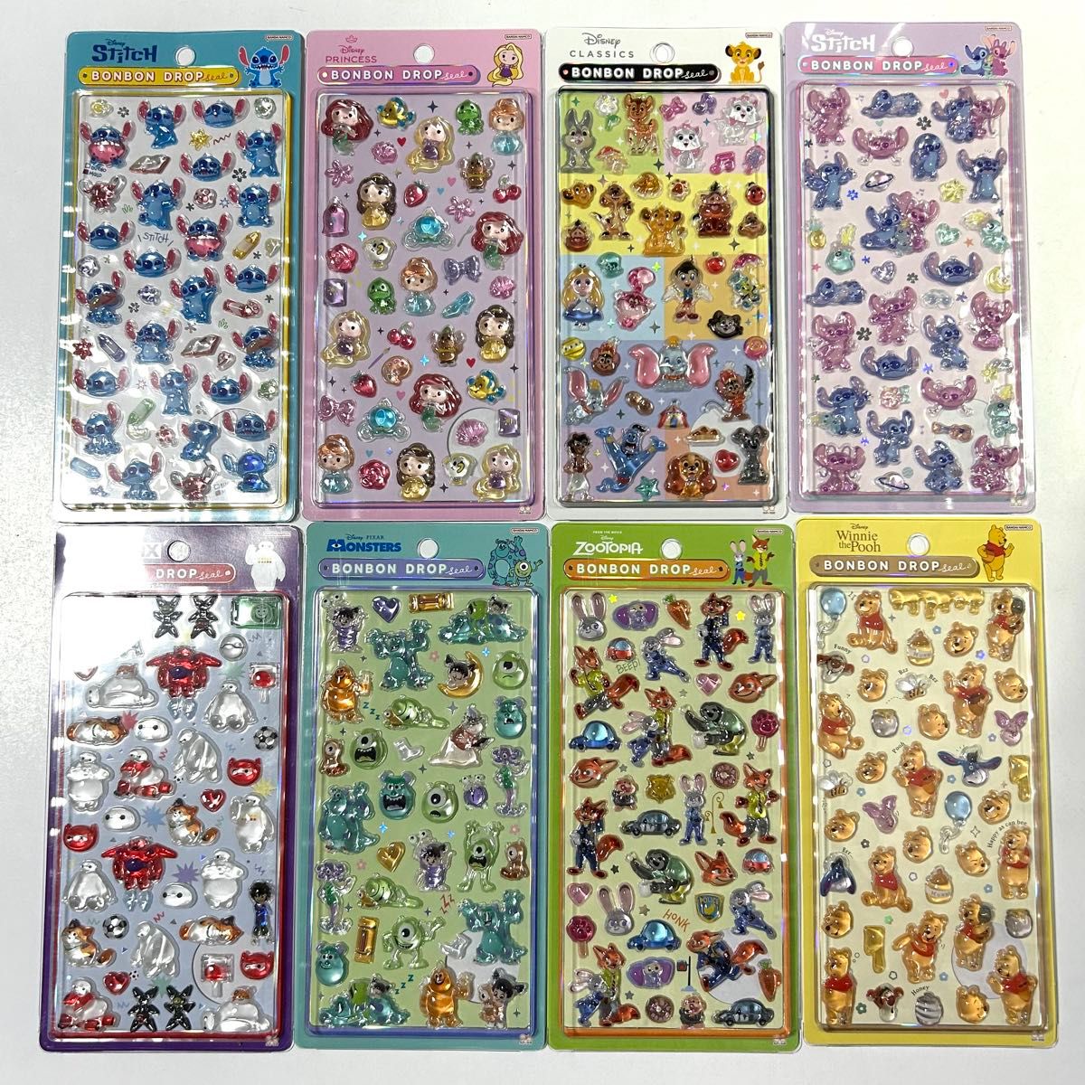 正規品 ディズニー 第二弾 8種 ボンボンドロップシール サンスター