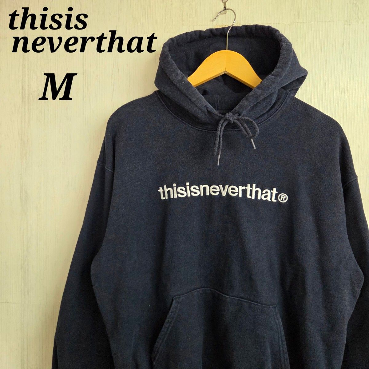 thisisneverthat パーカー M ネイビー 刺繍ロゴ 大人気モデル｜Yahoo