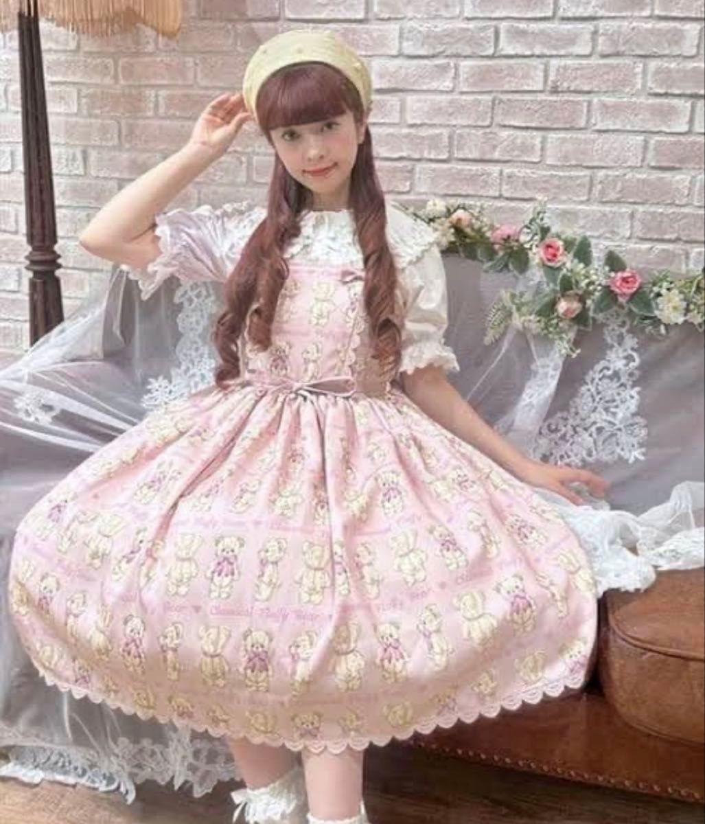 新品 axes femme kawaiiフラッフィベアジャンスカワンピースピンク