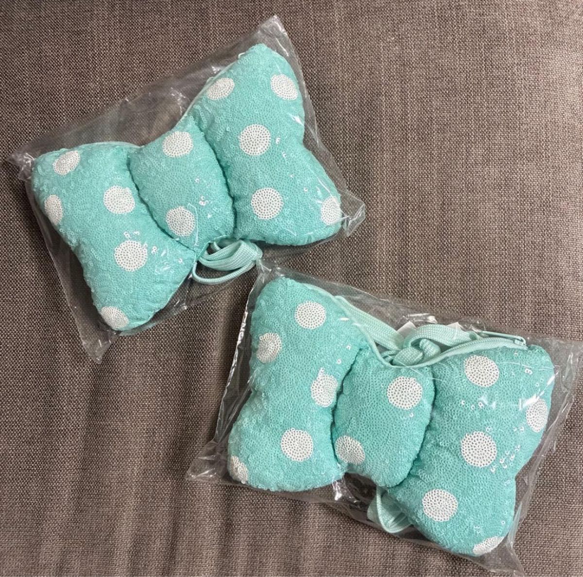 ショルダーバッグ】ディズニー ミニー リボン スパンコール 2点セット