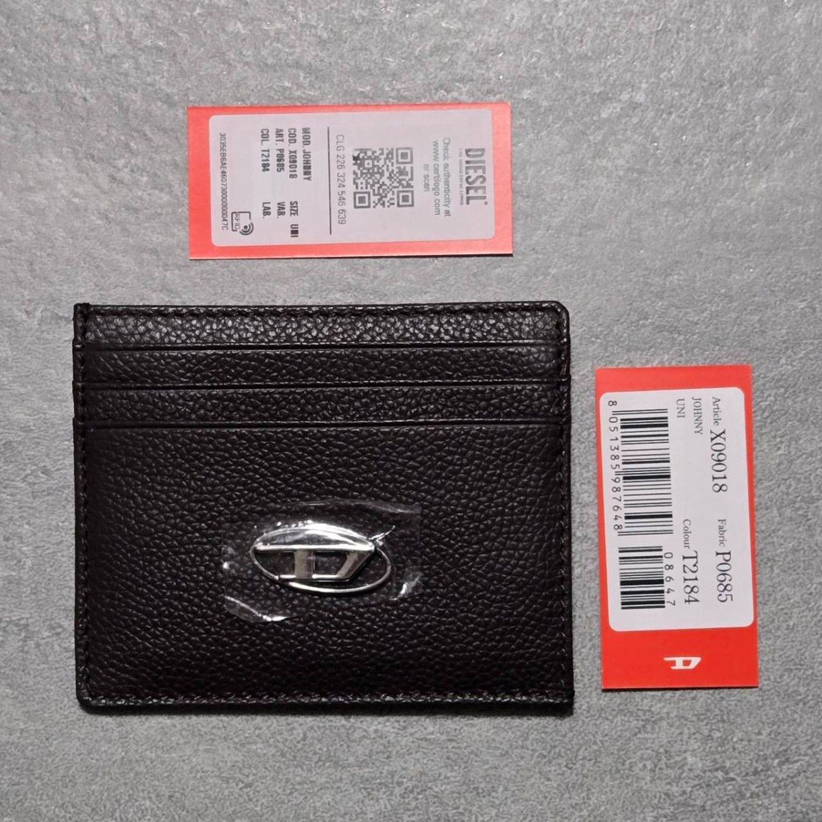 新品未使用 ディーゼル DIESEL カードケース 名刺入れ ブラウン レザー