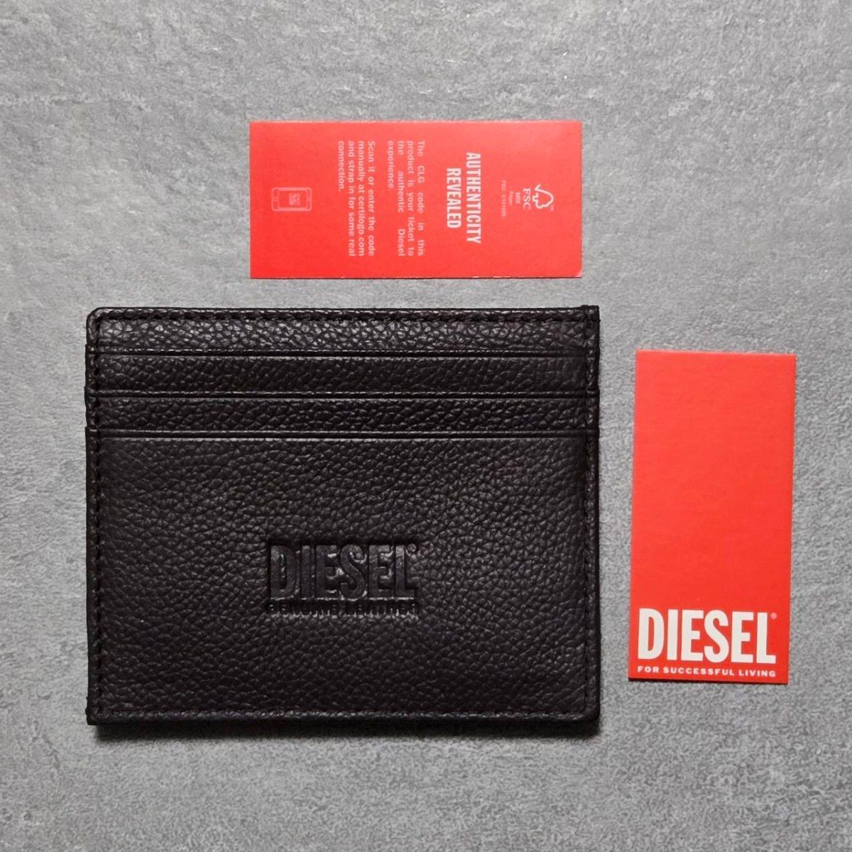 新品未使用 ディーゼル DIESEL カードケース 名刺入れ ブラウン レザー