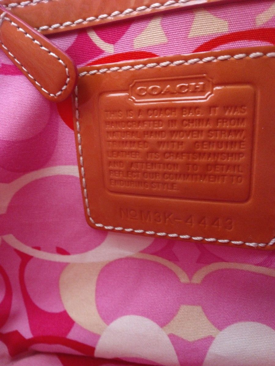 COACH コーチ 限定カゴバッグ フラワーモチーフ ストローバッグ 人気