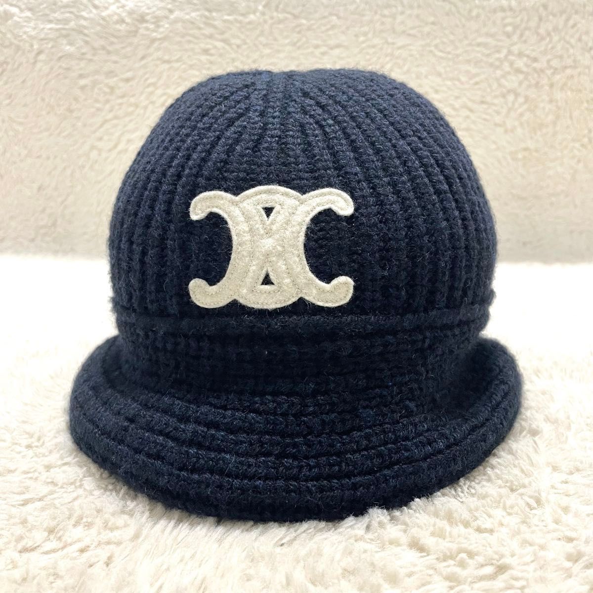 CELINE セリーヌ トリオンフ カシミヤ100％ クロシェ バケットハット