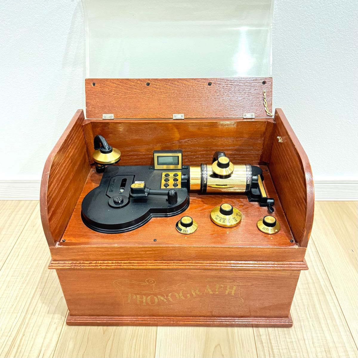 PHONOGRAPH 蓄音機型CDプレーヤー マルチプレーヤー ラジオ 動作品