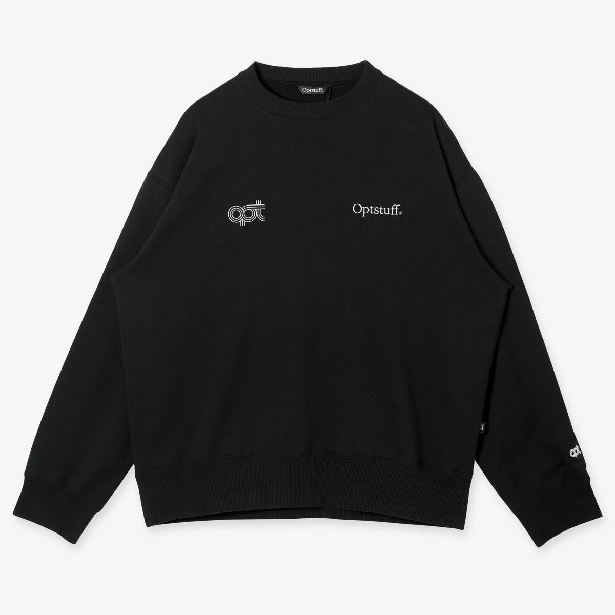 OPTSTUFF CREWNECK SWEAT SHIRT BLACK M オプトスタフ クルーネック