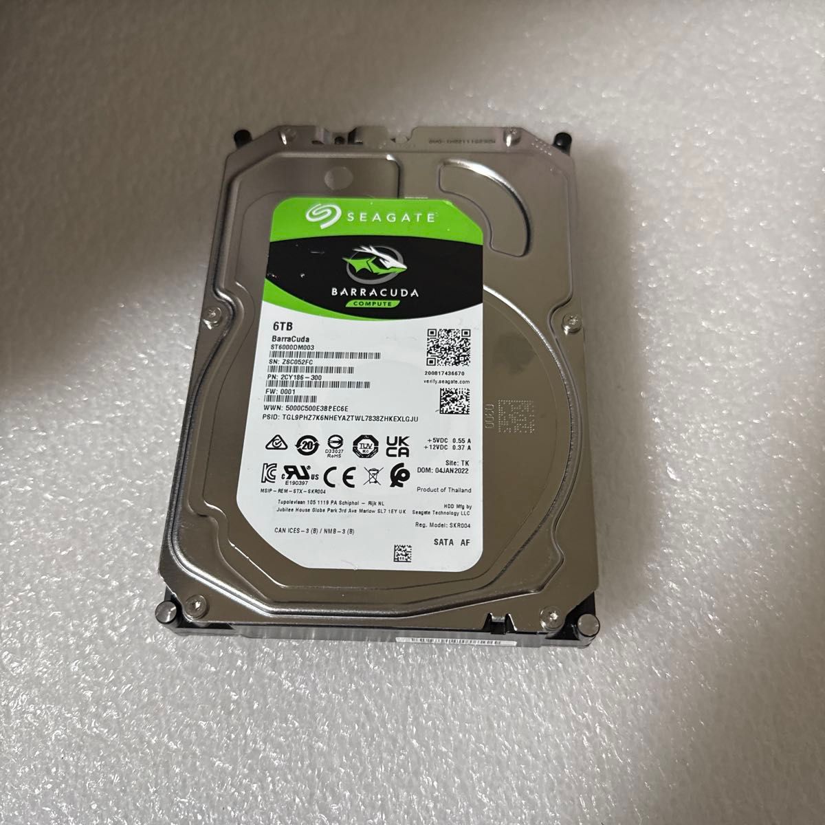 N112 (動作保証/使用1137時間)Seagate BarraCuda ST6000DM003 6TB HDD