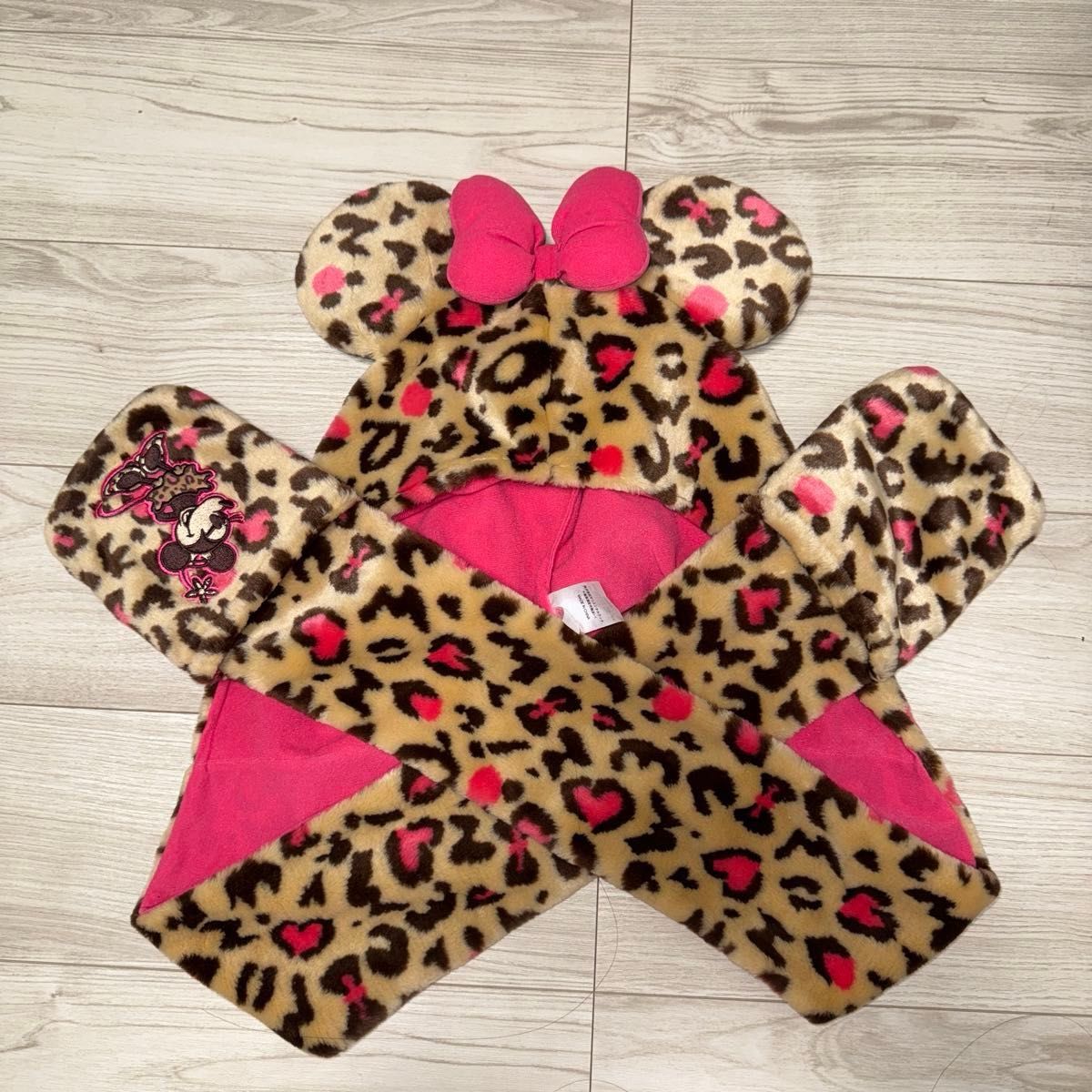 ディズニー ヒョウ柄 マフラーキャップ ミニー Disney マフラー｜Yahoo