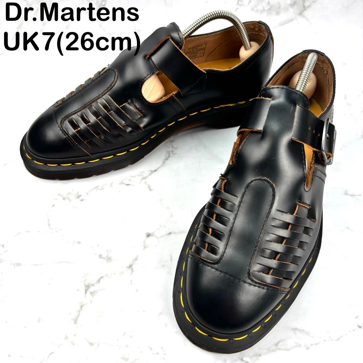 美品】Dr Martens ブラック サンダル 26 MICA ミカ レザー ドクター