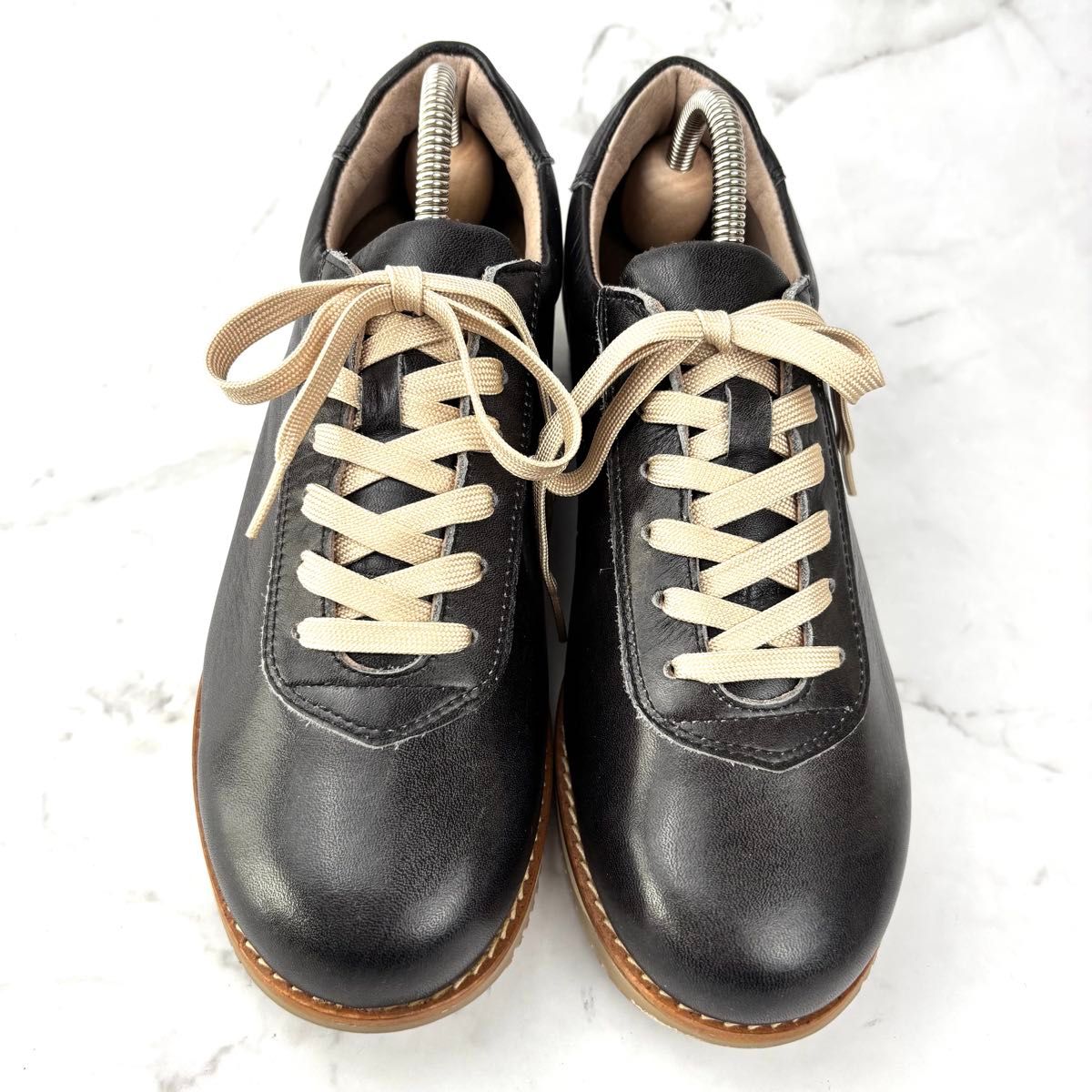 新品級】ASAHI Medical Walk レザー スニーカー 黒 23 アサヒ