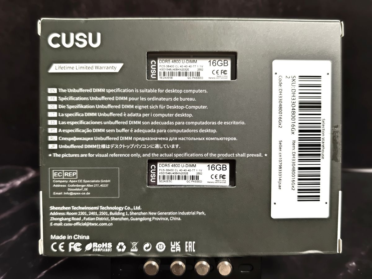 新品未開封】DDR5-4800 16GB×2枚 32GB Cusu｜Yahoo!フリマ（旧PayPay