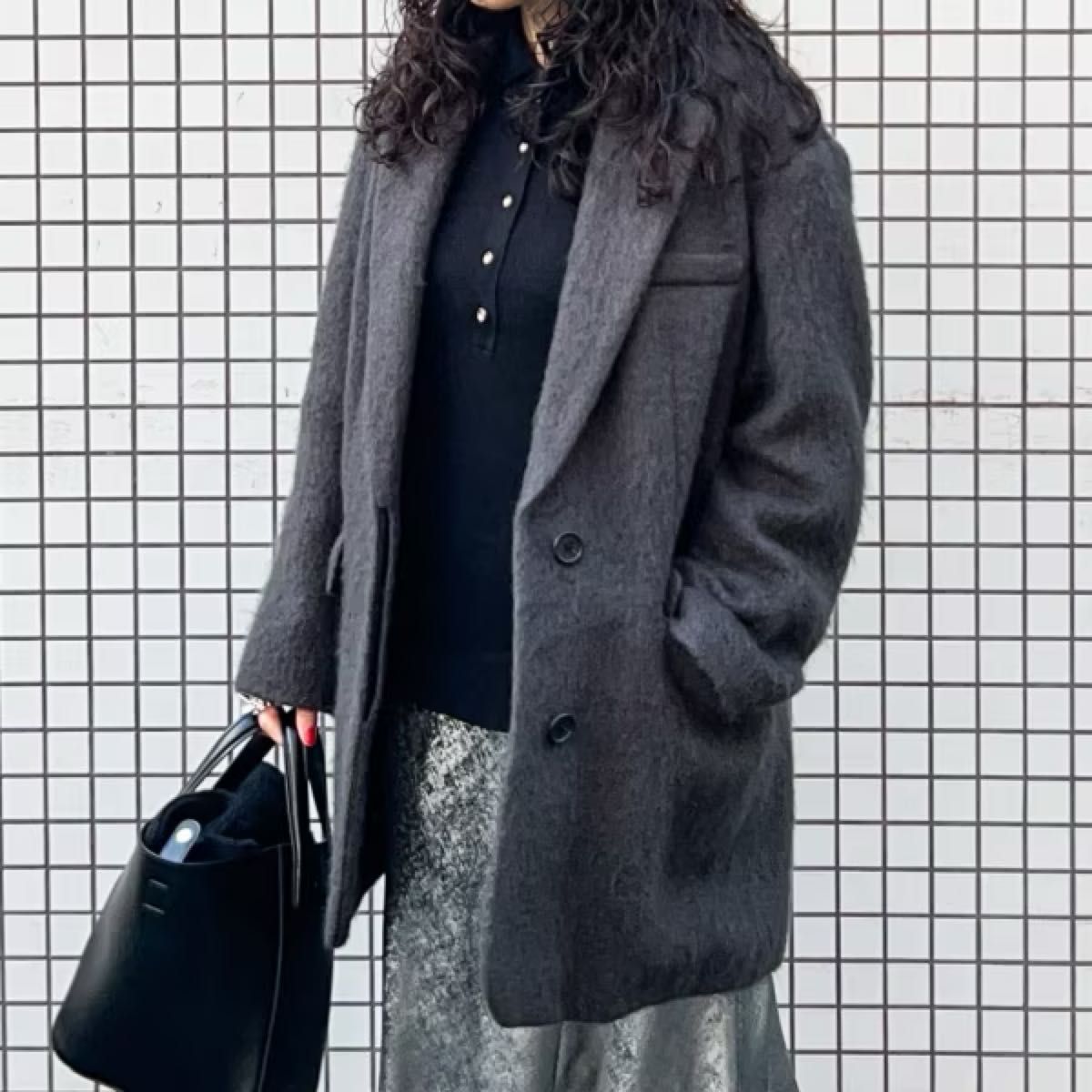 BEAUTY&YOUTH ウール×モヘヤブレンド シャギー ビッグ ジャケット