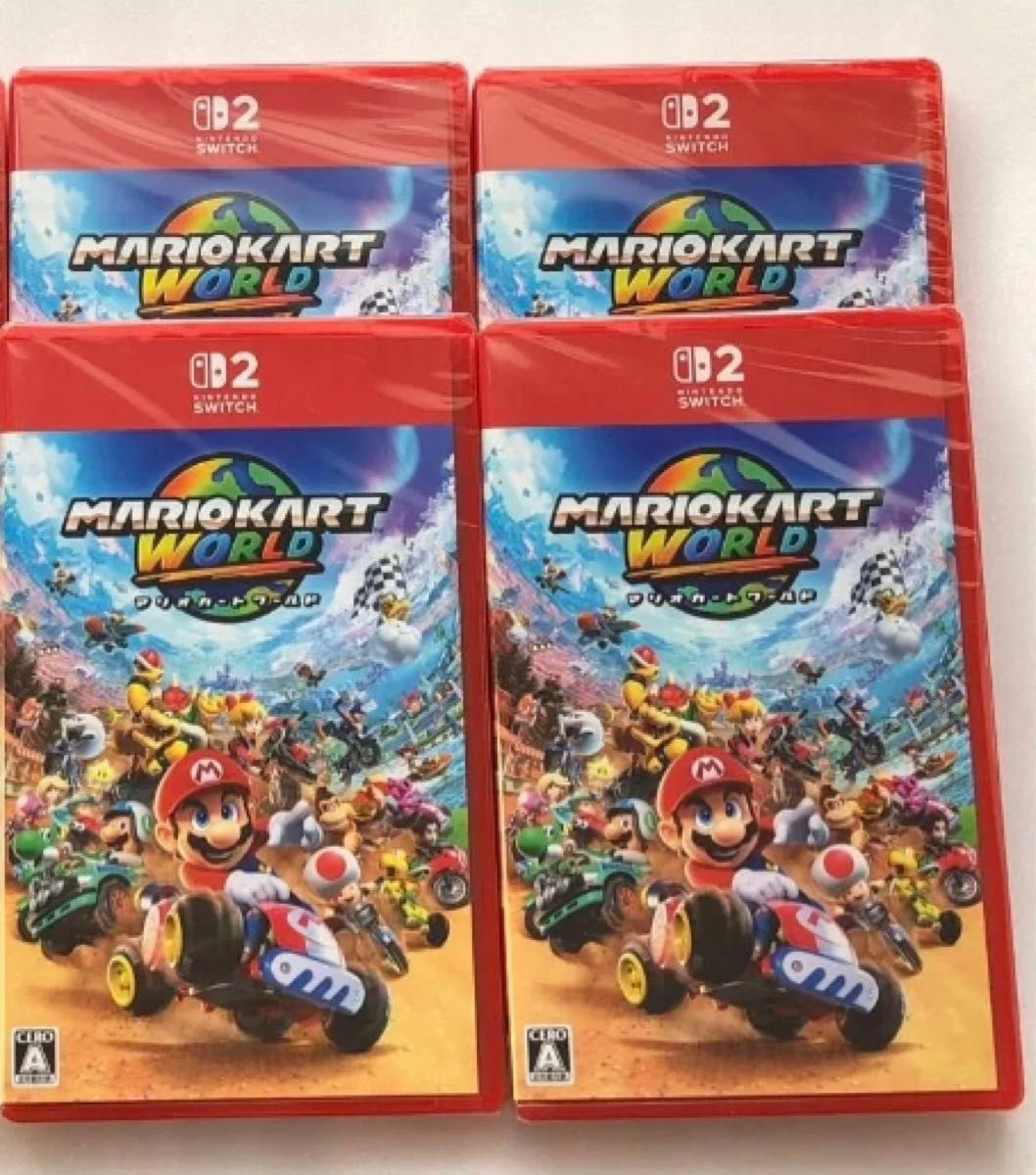 Switch2ソフトマリオカートワールド新品未開封シュリンク付 4枚セット