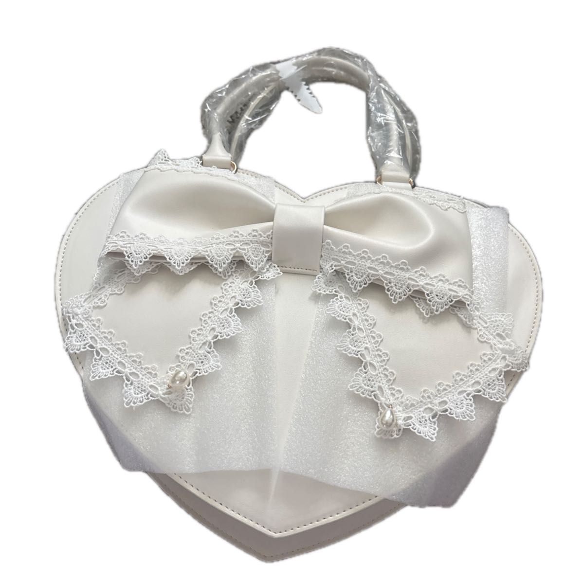 眞白ありす ハートバッグ しまロリ ロリィタ ホワイト ロリータ 鞄