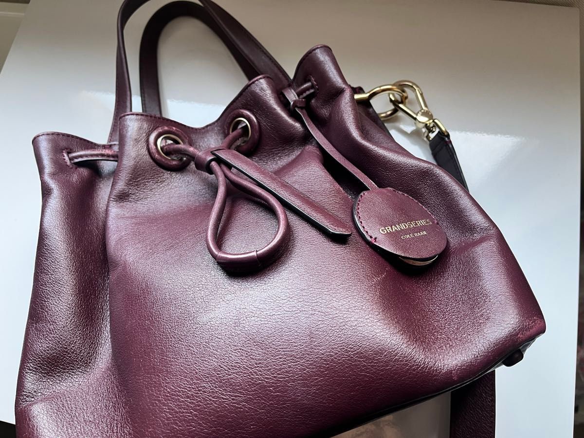 Cole Haan レザー 2WAY ショルダーバッグ ボルドー ワインレッド