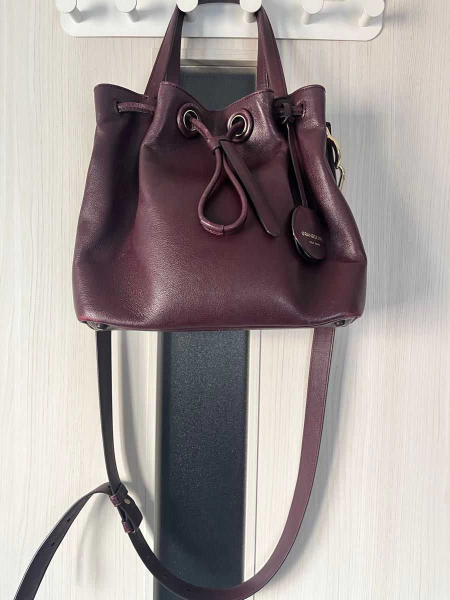 Cole Haan レザー 2WAY ショルダーバッグ ボルドー ワインレッド