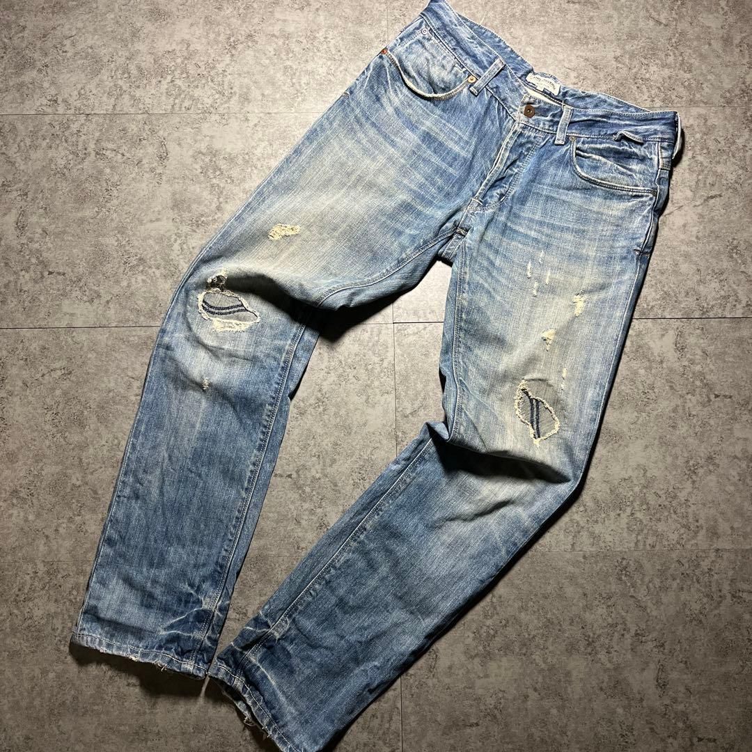 00【archive】 grunge fade damage denim y2k デニムパンツ ジーンズ