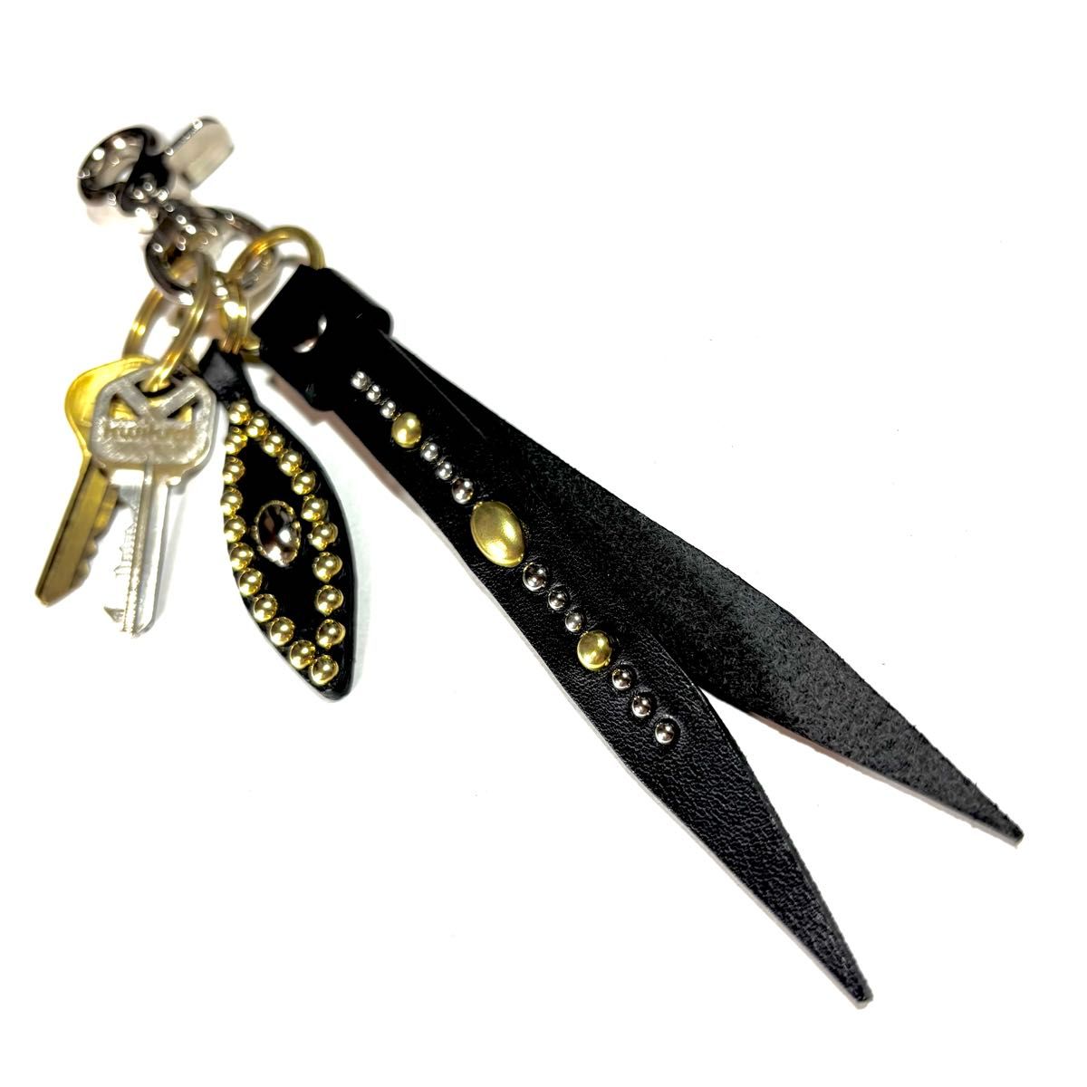 スタッズキーホルダー［sh150-1770］ソフトレザーCALEEキャリー風