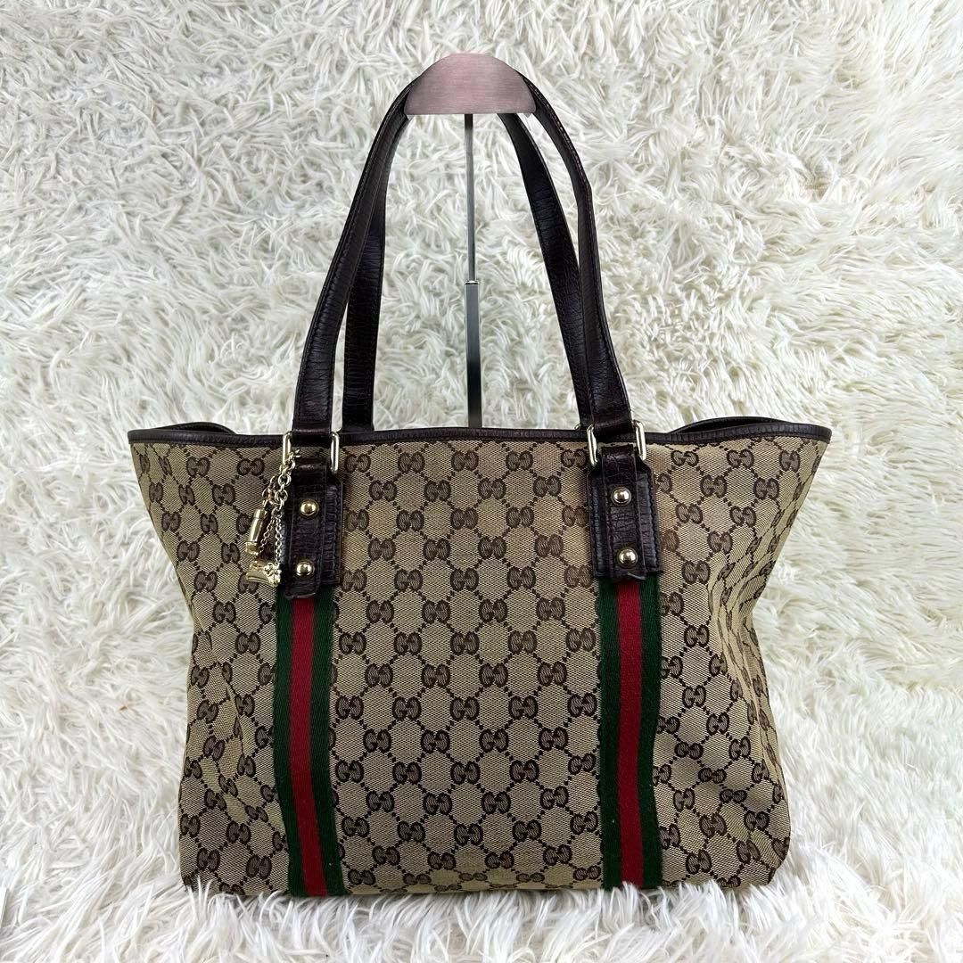 グッチ GGキャンバス シェリーライン ハンドバッグ トートバッグ GUCCI