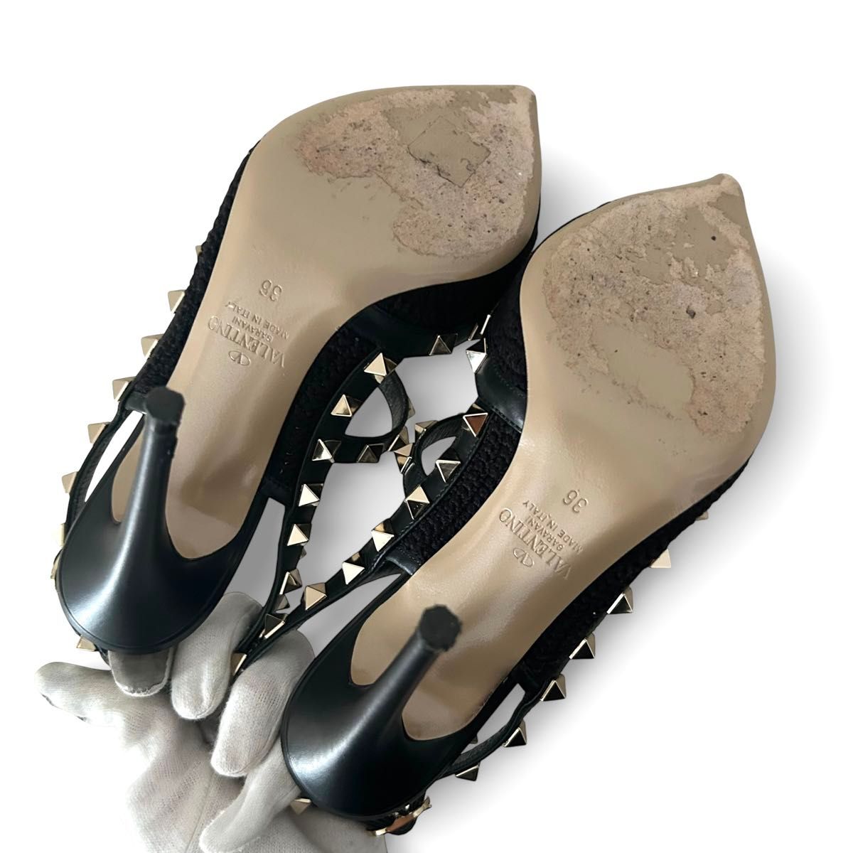 VALENTINO ヴァレンティノ パンプス ロックスタッズ ヒール 23cm