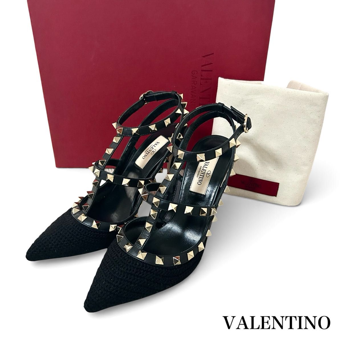 VALENTINO ヴァレンティノ パンプス ロックスタッズ ヒール 23cm