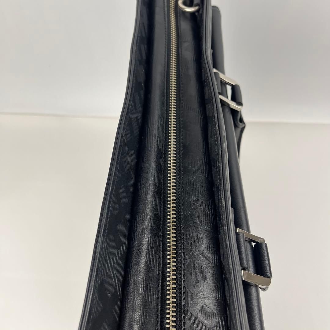 美品 DAKS ダックス 2way ビジネスバッグ シャドーチェック 鍵付 黒