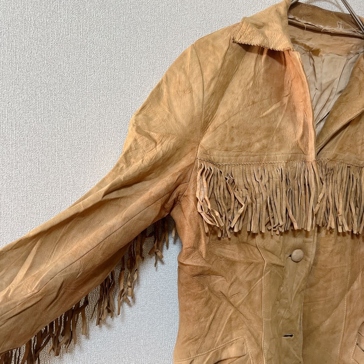 希少 ヴィンテージ 60s Leathermode フリンジ スエードジャケット