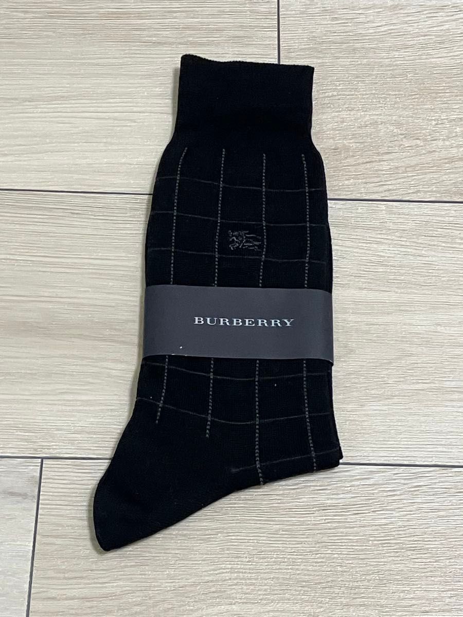 BURBERRY バーバリー メンズ ソックス 靴下 ブラック チェック柄