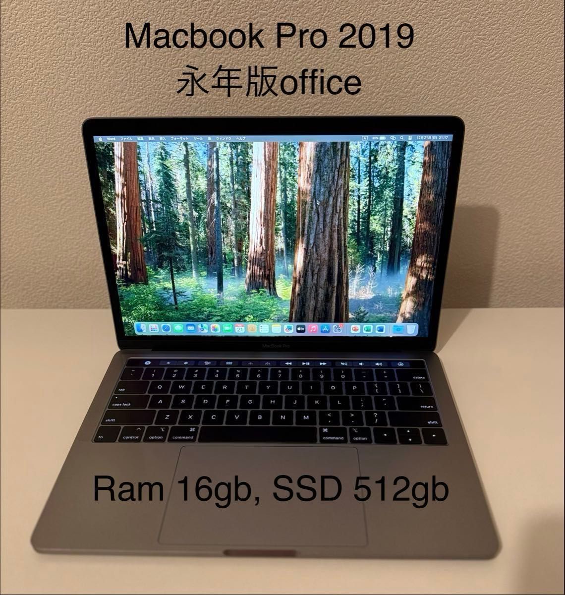 Macbook Pro 2019 13インチ 今年最新mac os Sequoia Office付ける
