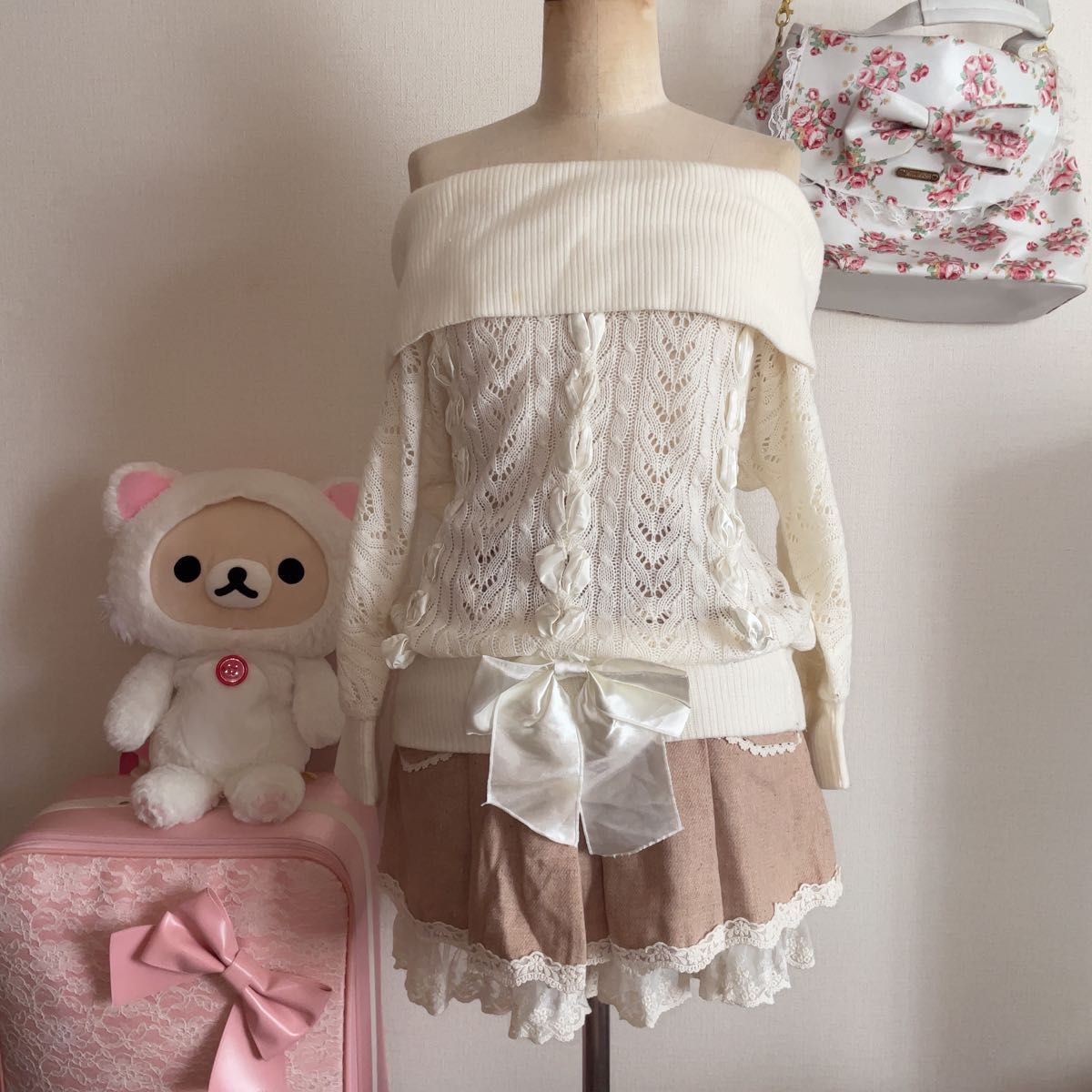 激レア 当時物】LIZ LISA リズリサ 編み上げリボンニット オフショル