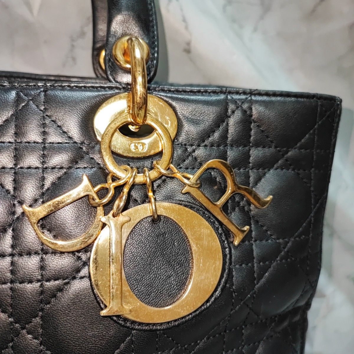 Christian Dior レディディオール カナージュ ラージ RU刻印 90s 黒