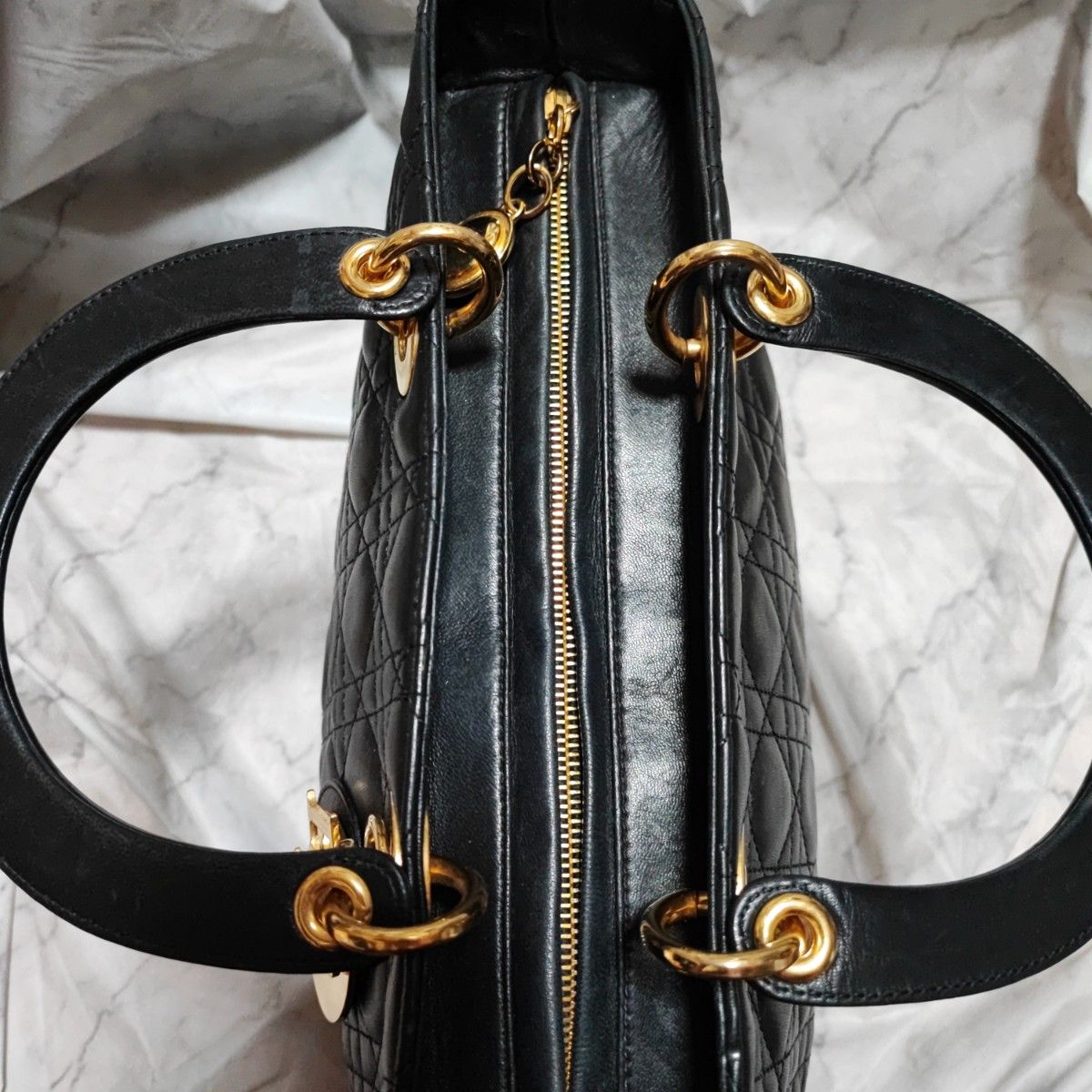 Christian Dior レディディオール カナージュ ラージ RU刻印 90s 黒