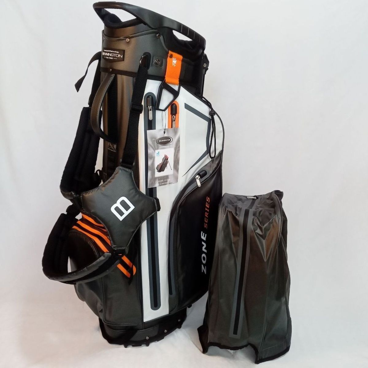 ベニントン ZONE スタンド式キャディバック ダークグレー ホワイト