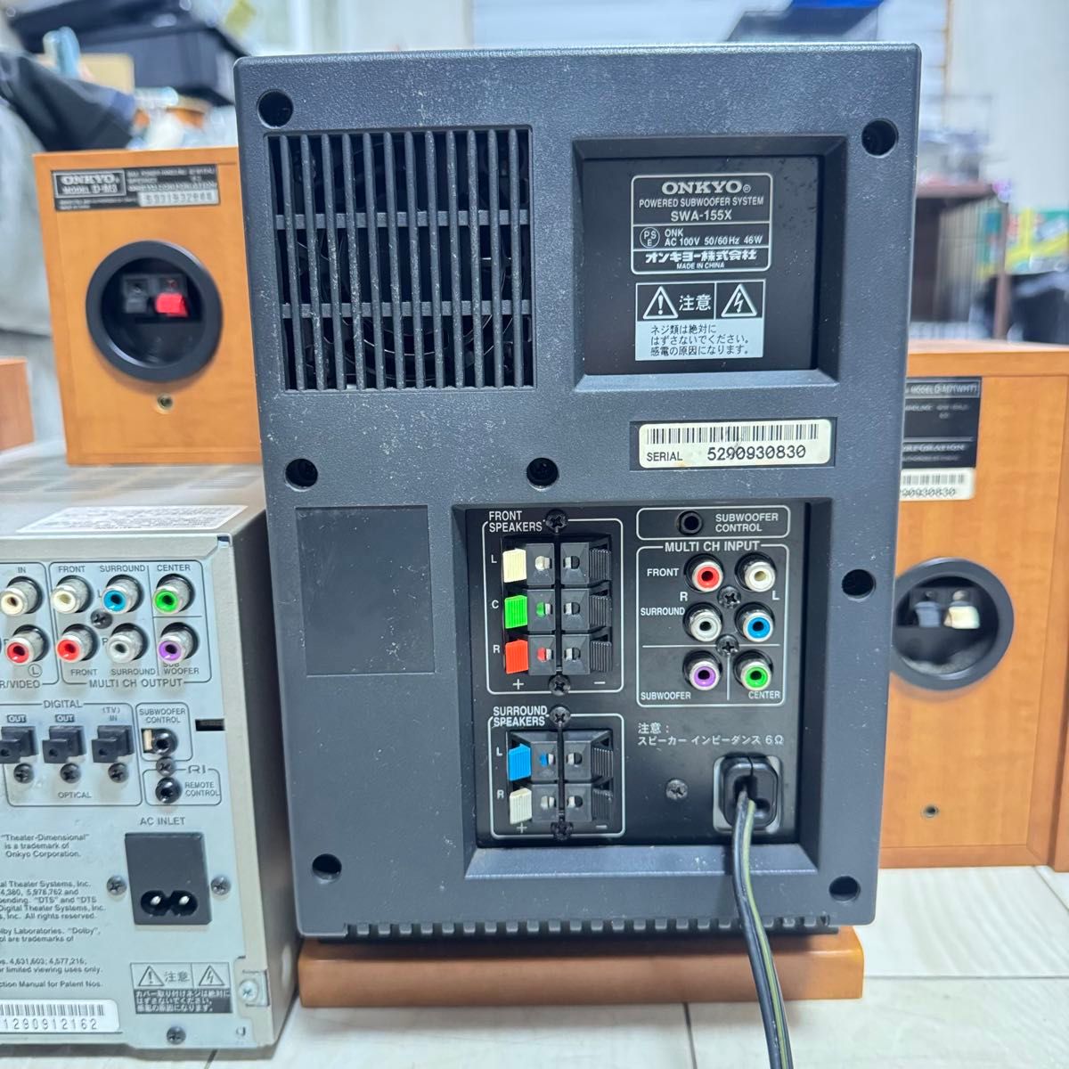 ONKYO 5 1ch ホームシアターセット PDR-155 SWA-155X D-M3×5 リモコン