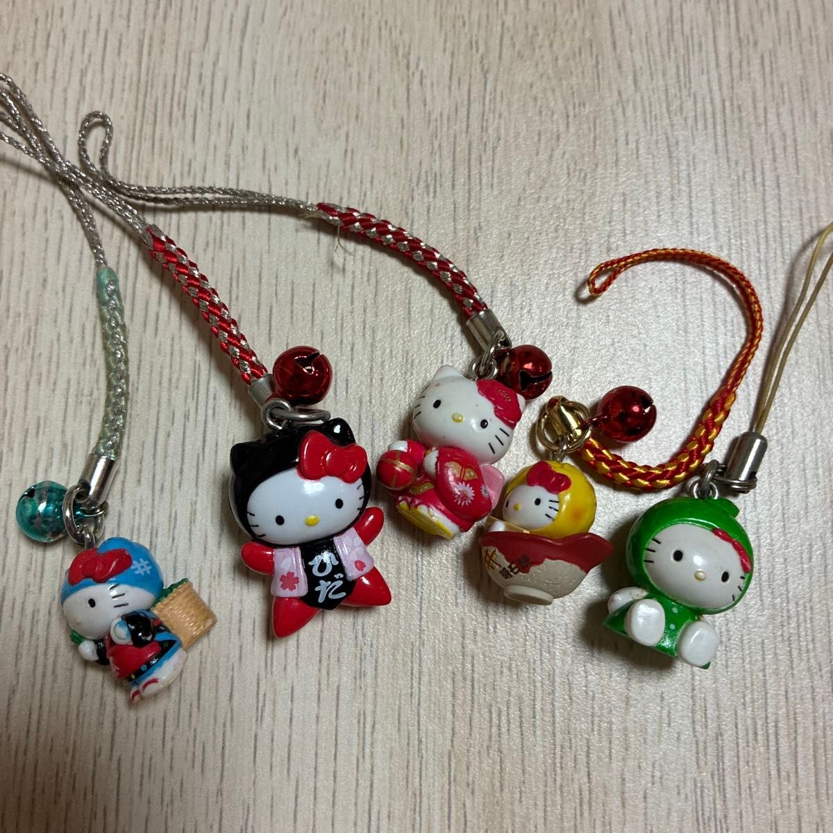ハローキティ ご当地キティ ストラップ 根付け 5個セット まとめ売り