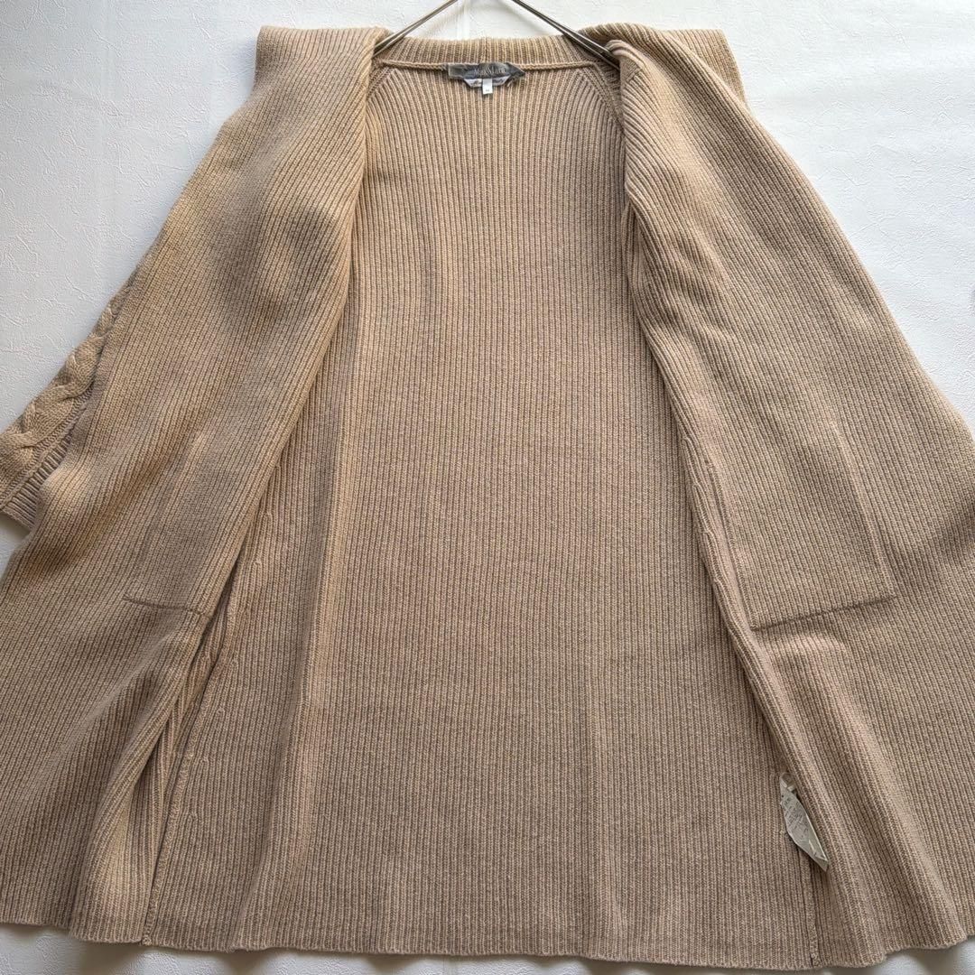 MaxMara カシミヤ混 ロングカーディガン ガウン ベルト M ベージュ