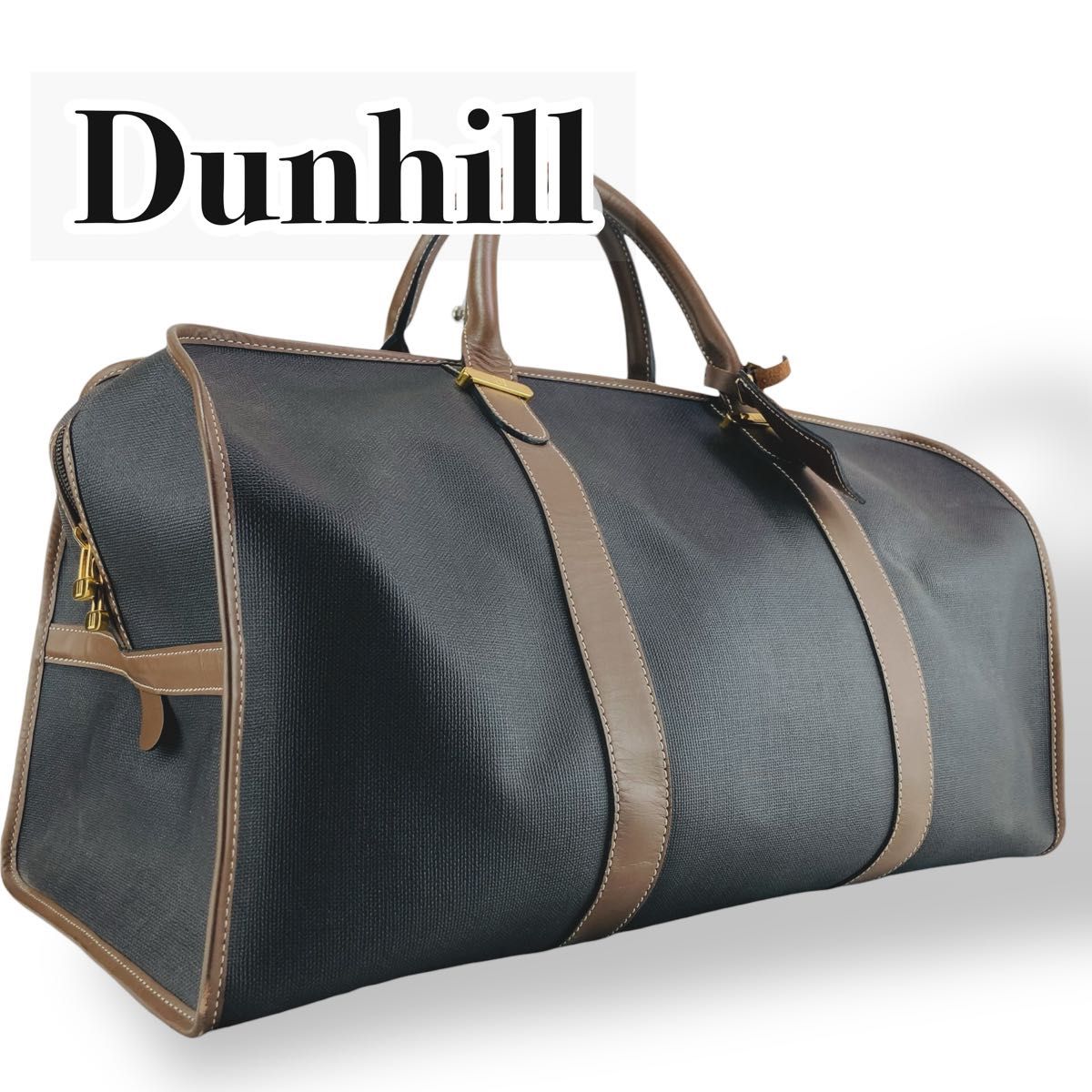 美品】Dunhill ダンヒル ボストンバッグ 旅行バッグ ダークグレー PVC