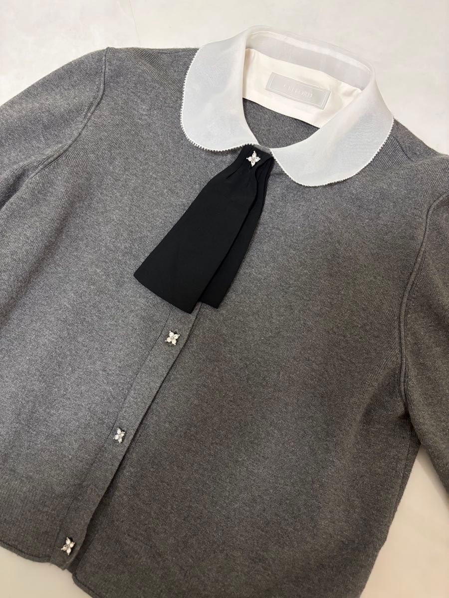 CELFORD デタッチャブル総針カーディガン グレー サイズ38｜Yahoo