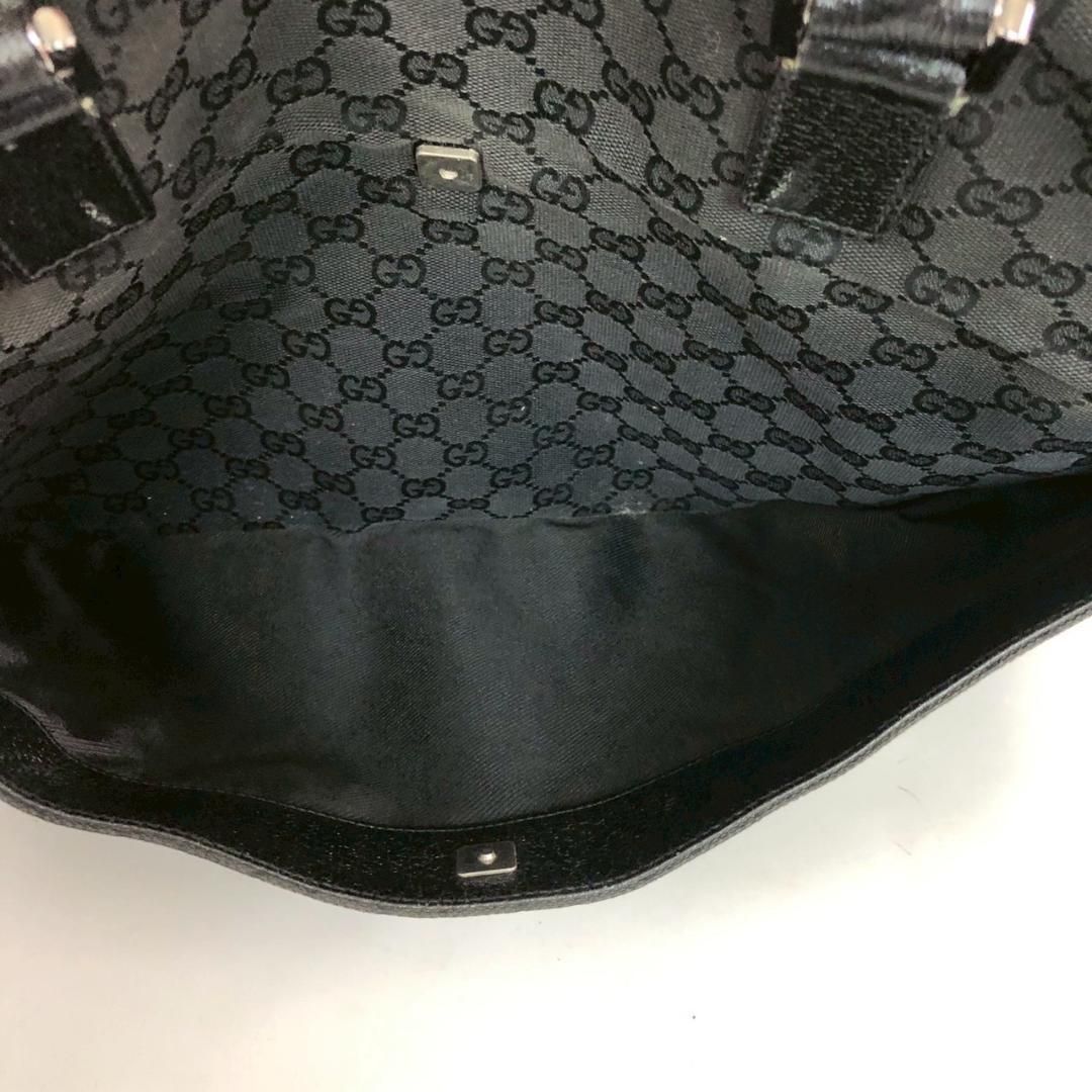 GUCCI グッチ ハンドバッグ GGキャンバス レザー ブラック 黒トート