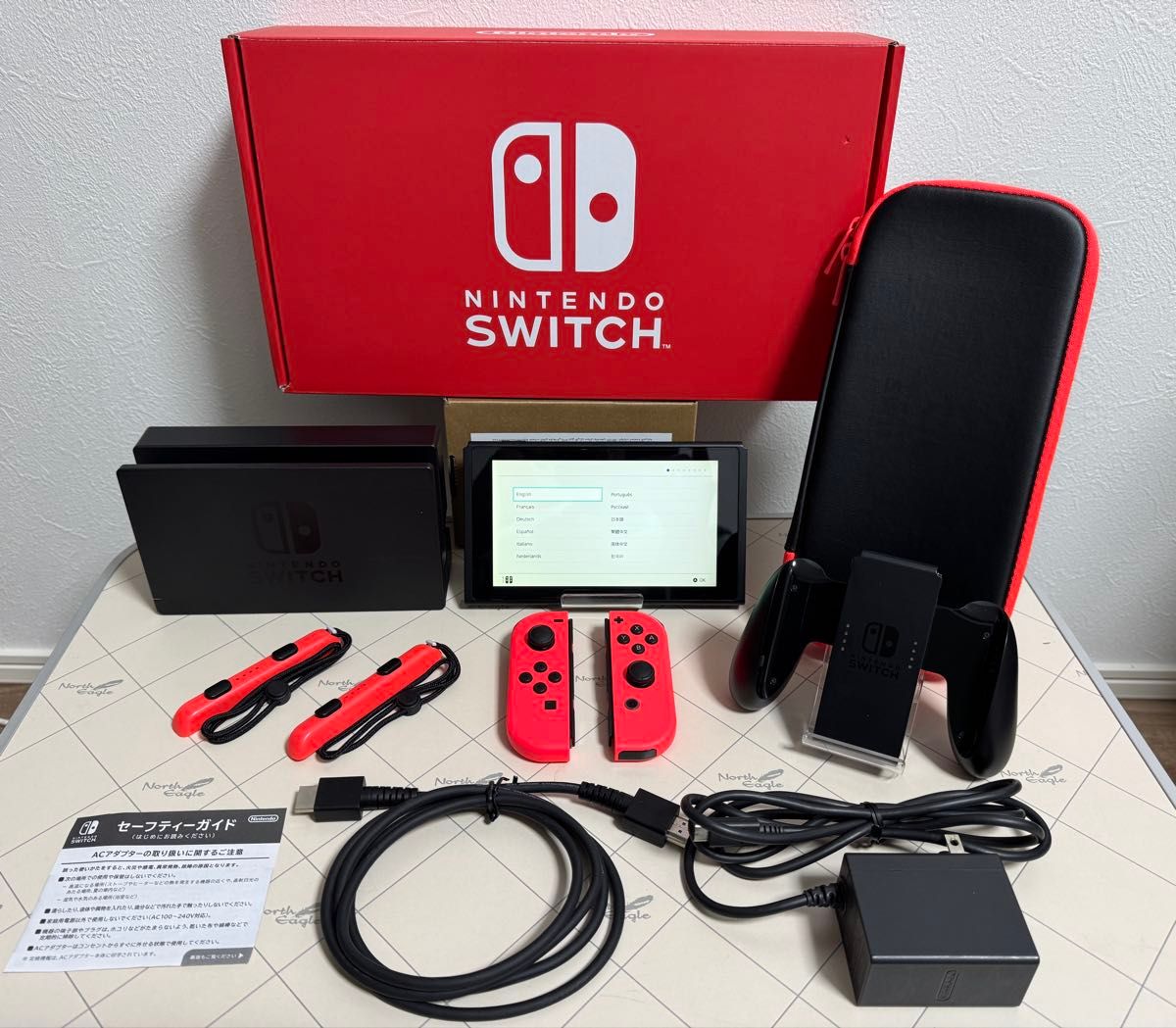 完品セットオマケ付き「Nintendo Switch 本体 ネオンレッド」初期化