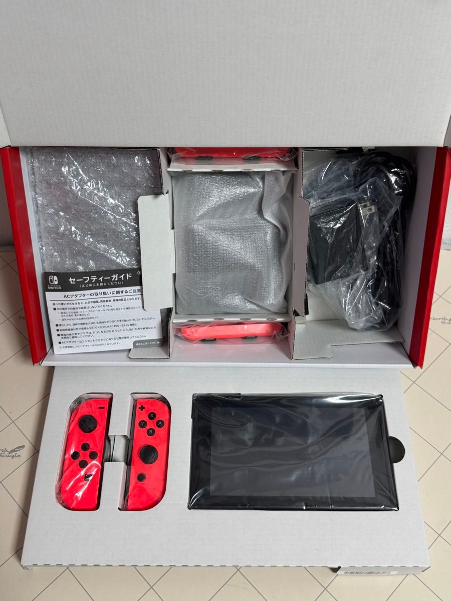 完品セットオマケ付き「Nintendo Switch 本体 ネオンレッド」初期化
