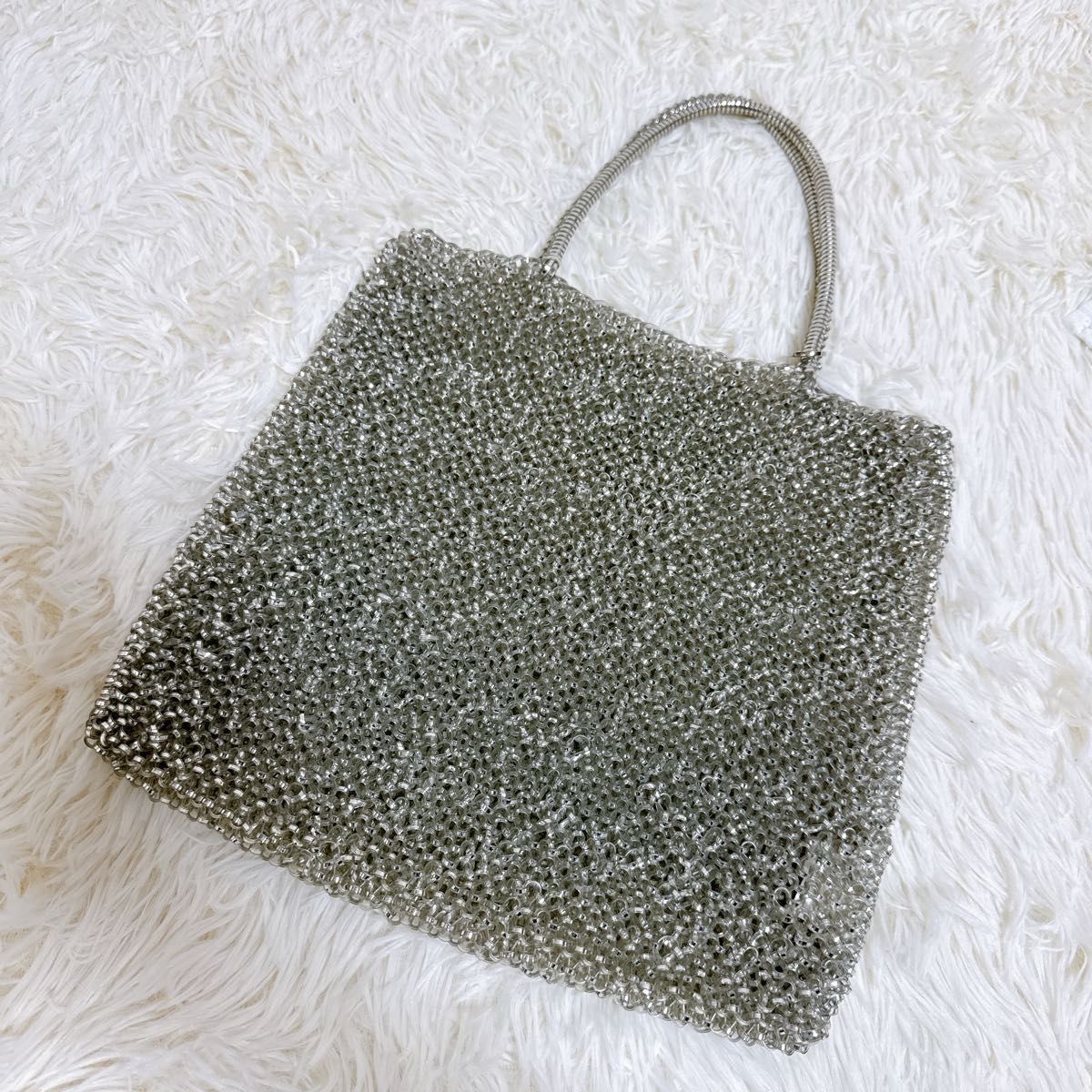 美品】アンテプリマ ワイヤーバッグ シルバー ハンドバッグ トート