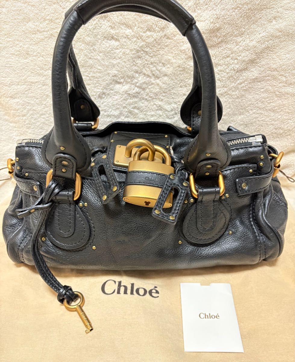 極美品/希少 Chloe クロエ パディントン ハンドバッグ ブラック 初期