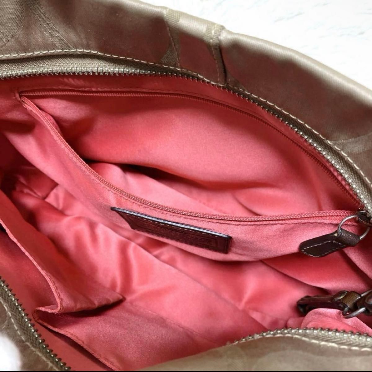 COACH シグネチャー ワンショルダーバッグ キャンバス ターンロック