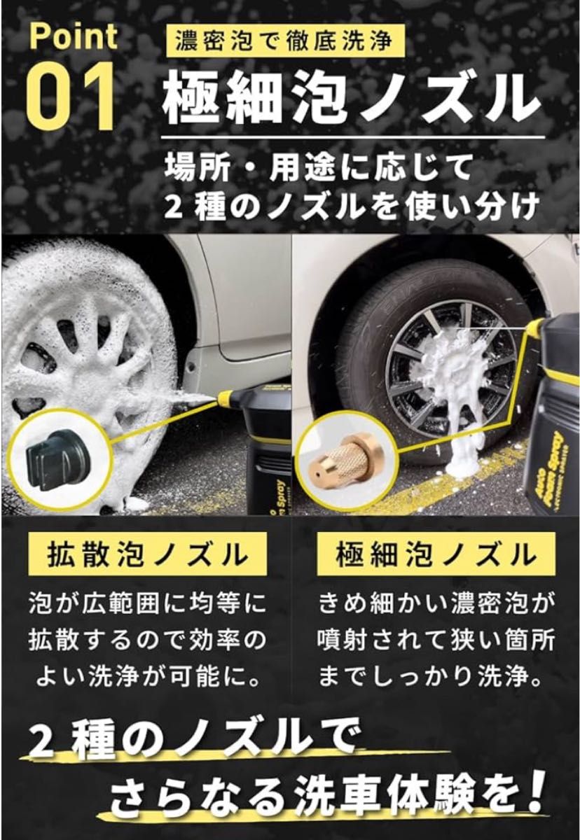 充電式電動フォームガン【フォームキング FOAM KING】 ながら洗車